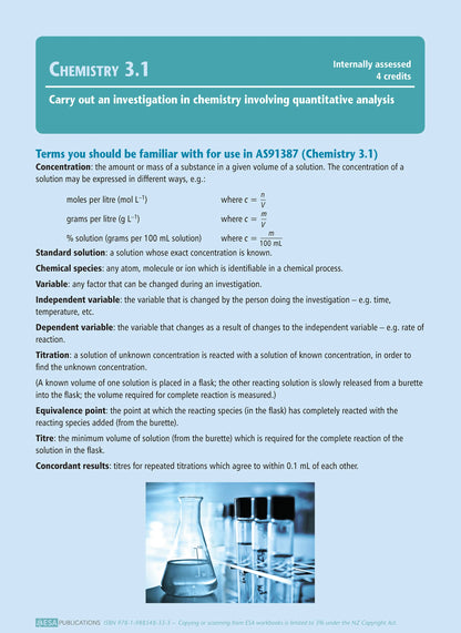 Learning Workbook Level 3 Chemistry