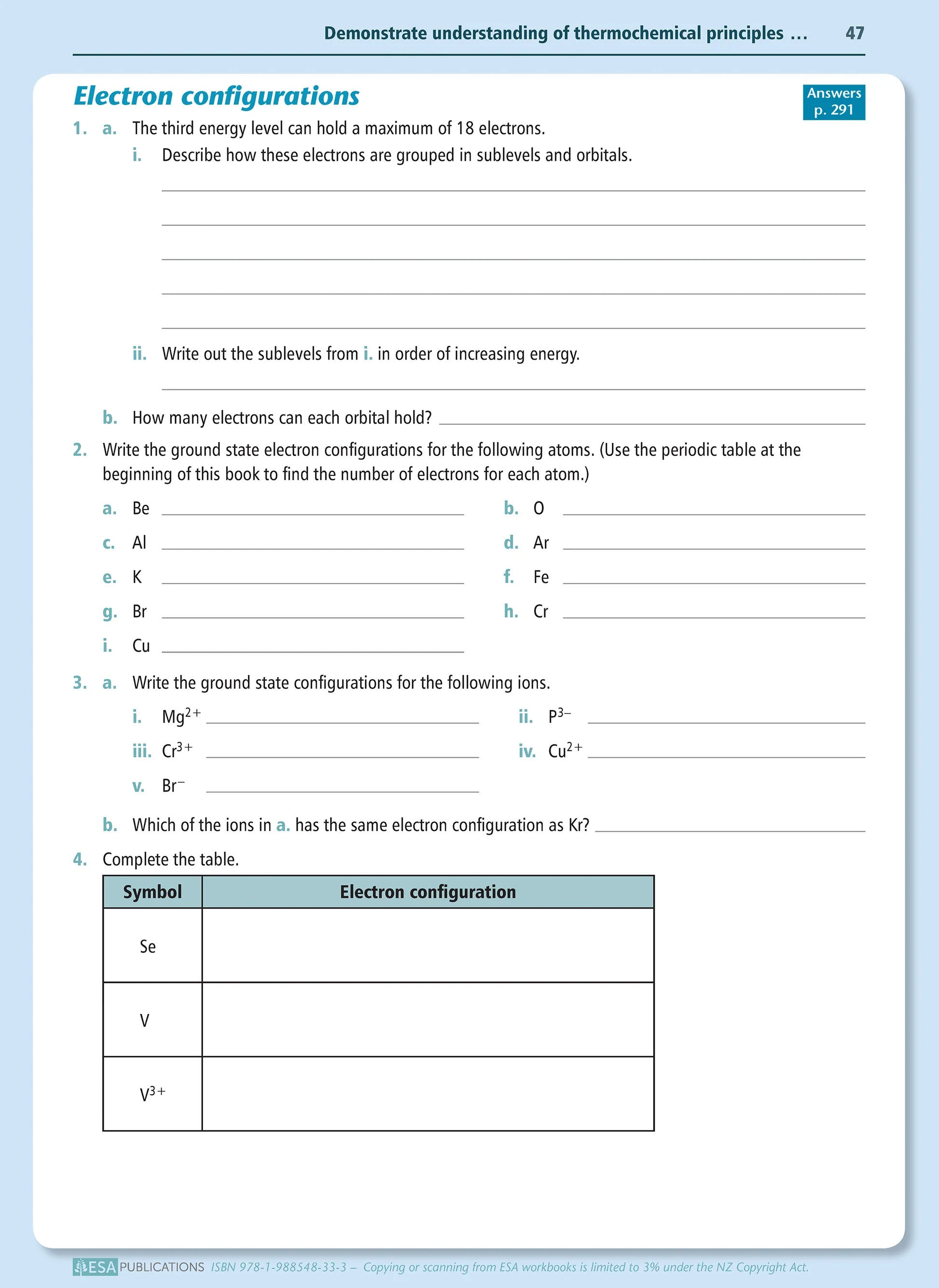 Learning Workbook Level 3 Chemistry
