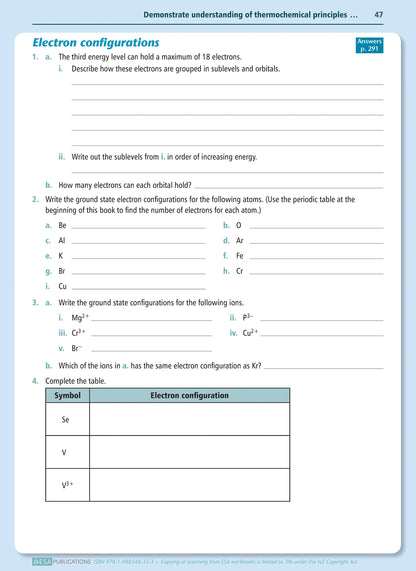 Learning Workbook Level 3 Chemistry