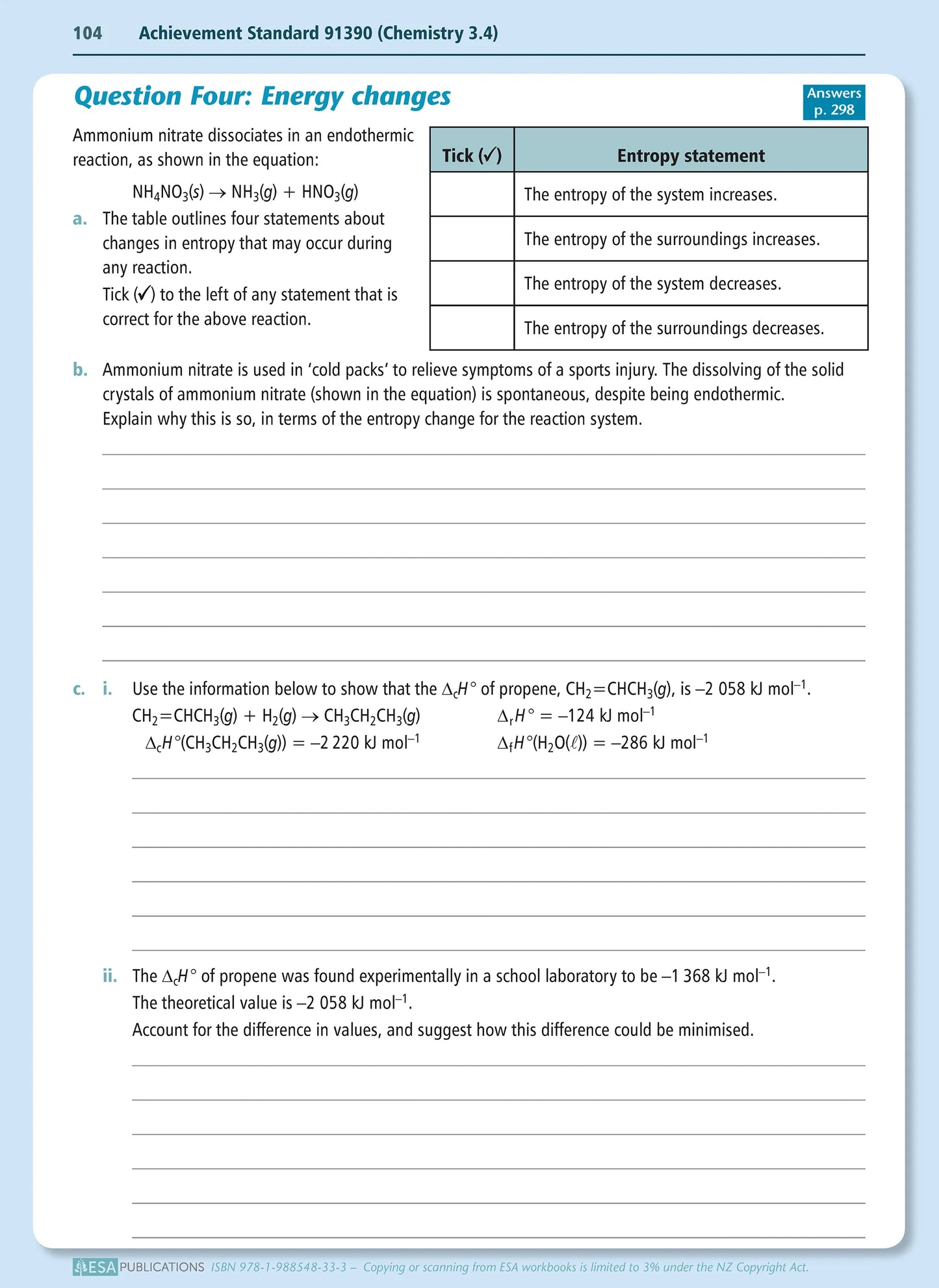 Learning Workbook Level 3 Chemistry