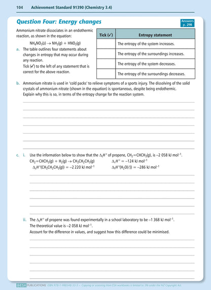 Learning Workbook Level 3 Chemistry
