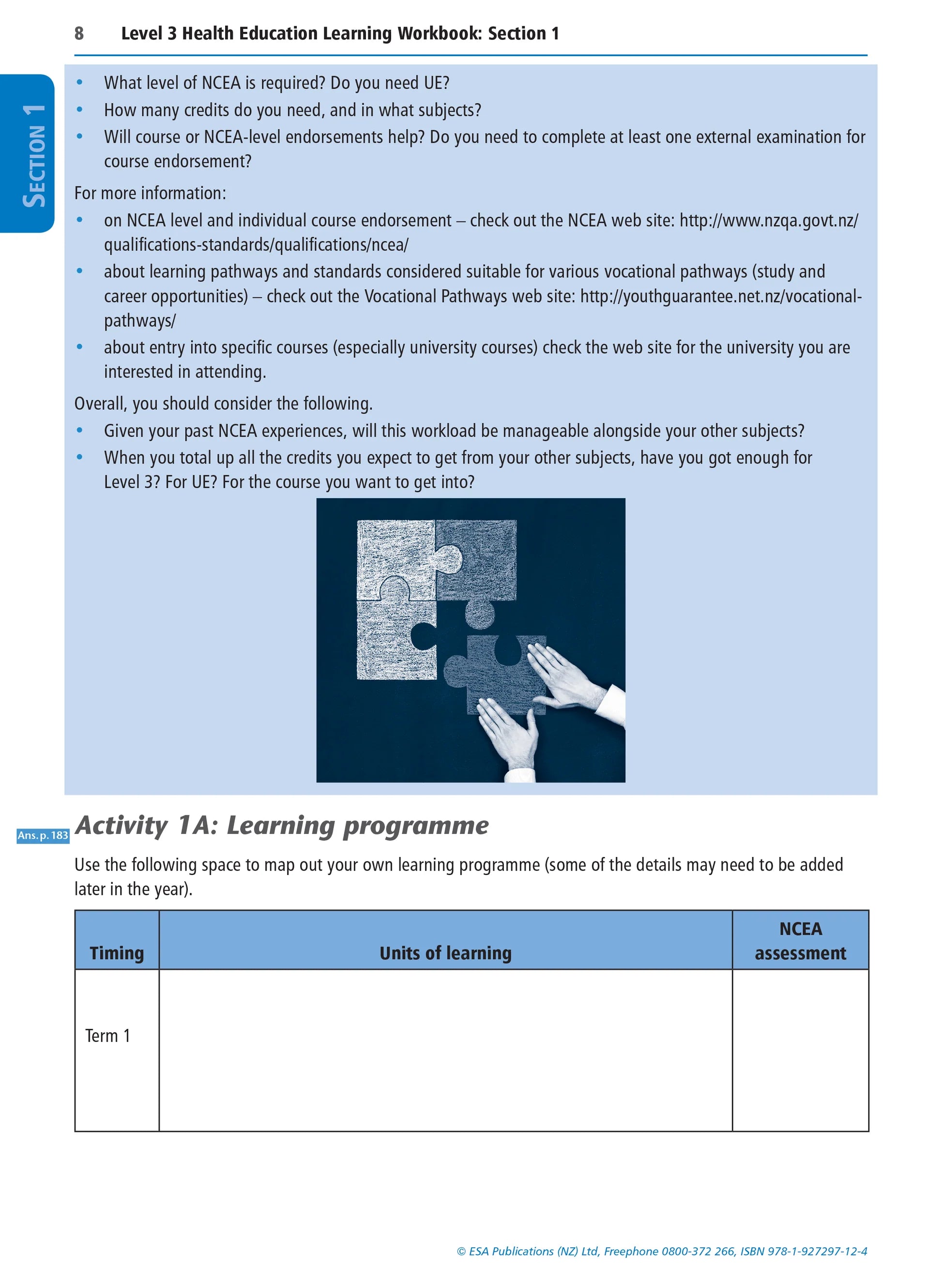 Learning Workbook Level 3 Health Education