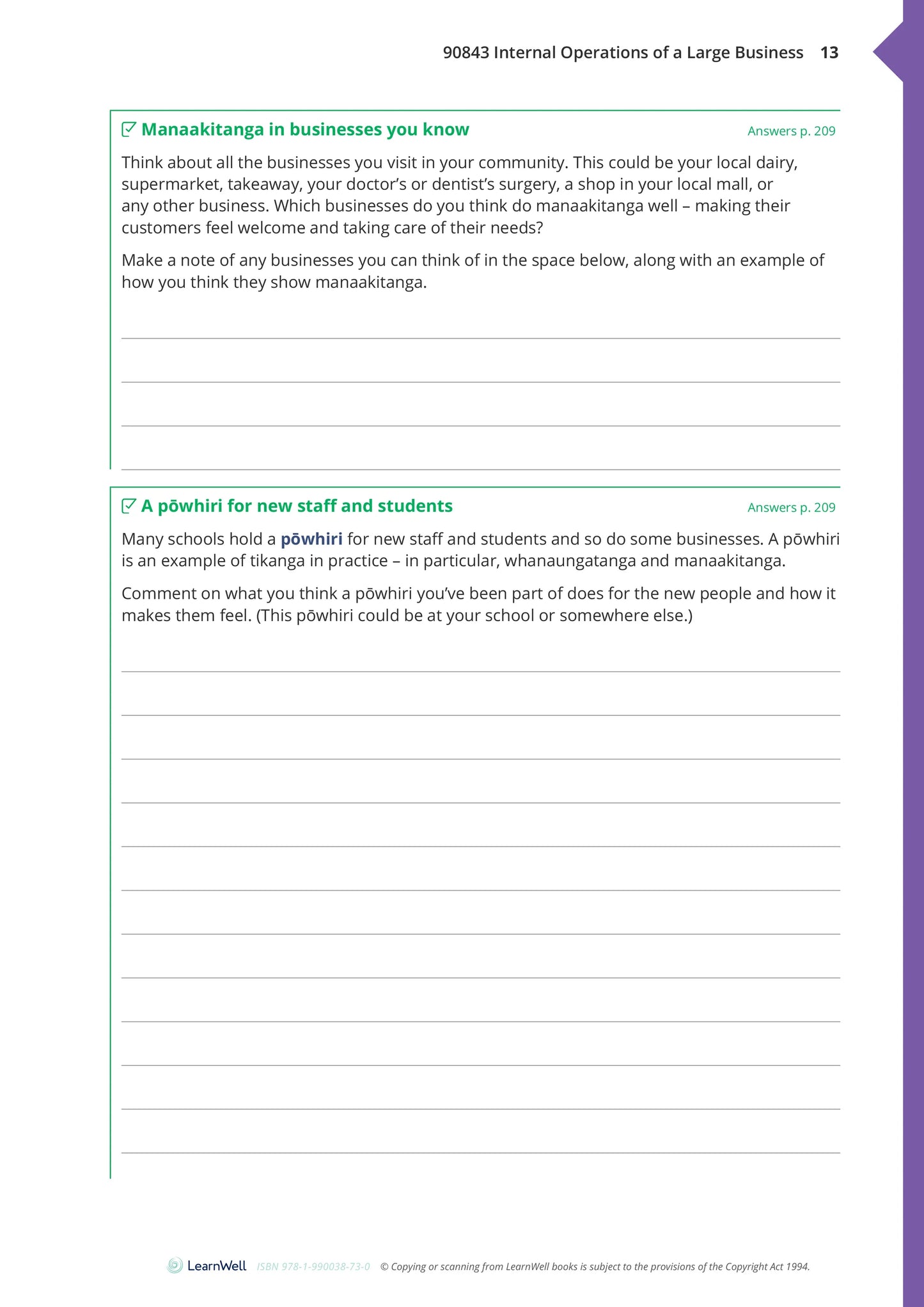 Learnwell 90843 Internal Operations of a Large Business Learning Guide – NCEA Level 2 Business Studies