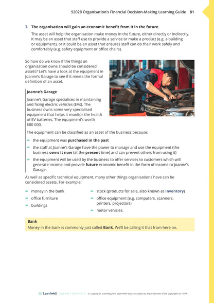Learnwell 92028 Organisation’s Financial Decision-Making Learning Guide