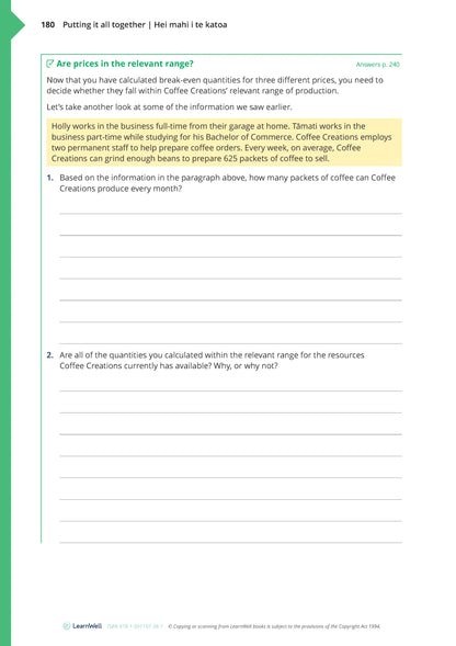 Learnwell 92029 Price Determination for an Organisation Learning Guide