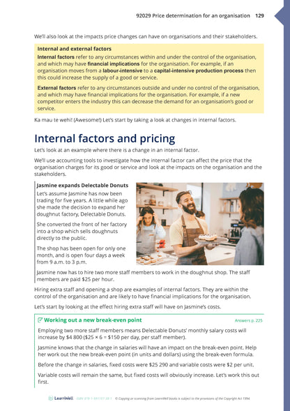 Learnwell 92029 Price Determination for an Organisation Learning Guide