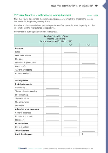 Learnwell 92029 Price Determination for an Organisation Learning Guide