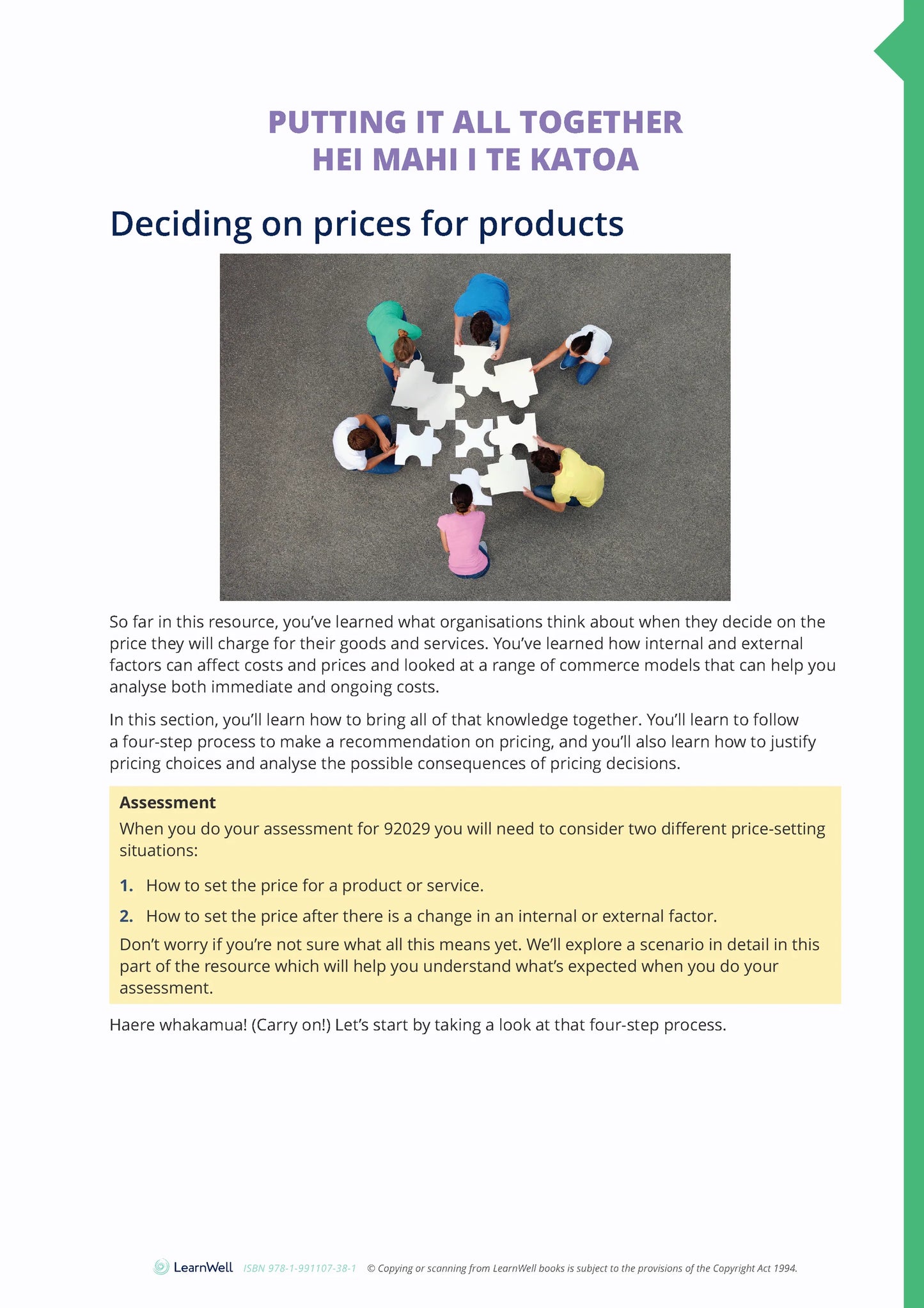 Learnwell 92029 Price Determination for an Organisation Learning Guide