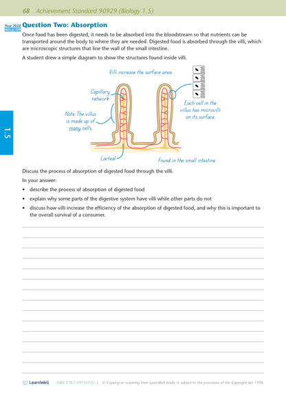 Learnwell Level 1 Biology AME Workbook – NCEA Study Guide NZ