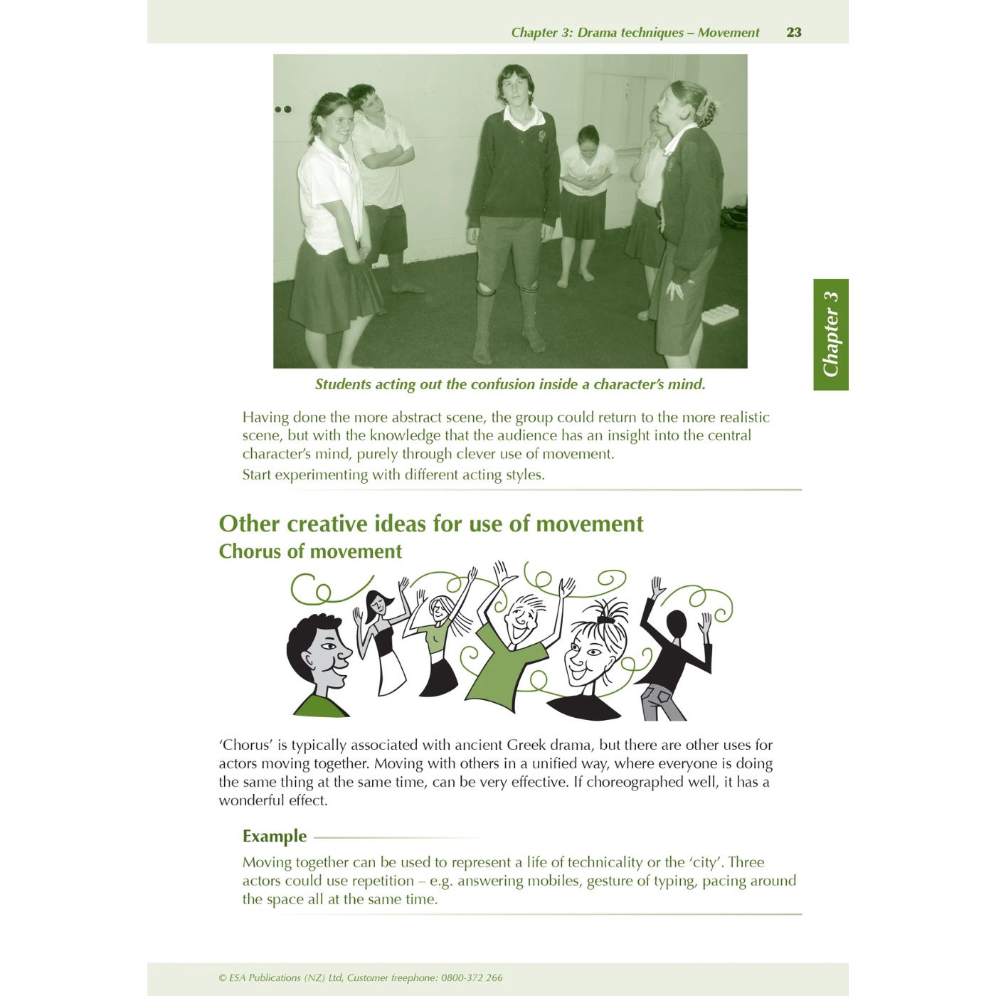 Learnwell Level 1 Drama ESA Study Guide covering NCEA Level 1 Achievement Standards 1.1 to 1.7 with theory, examples, photos, illustrations and student practice activities.