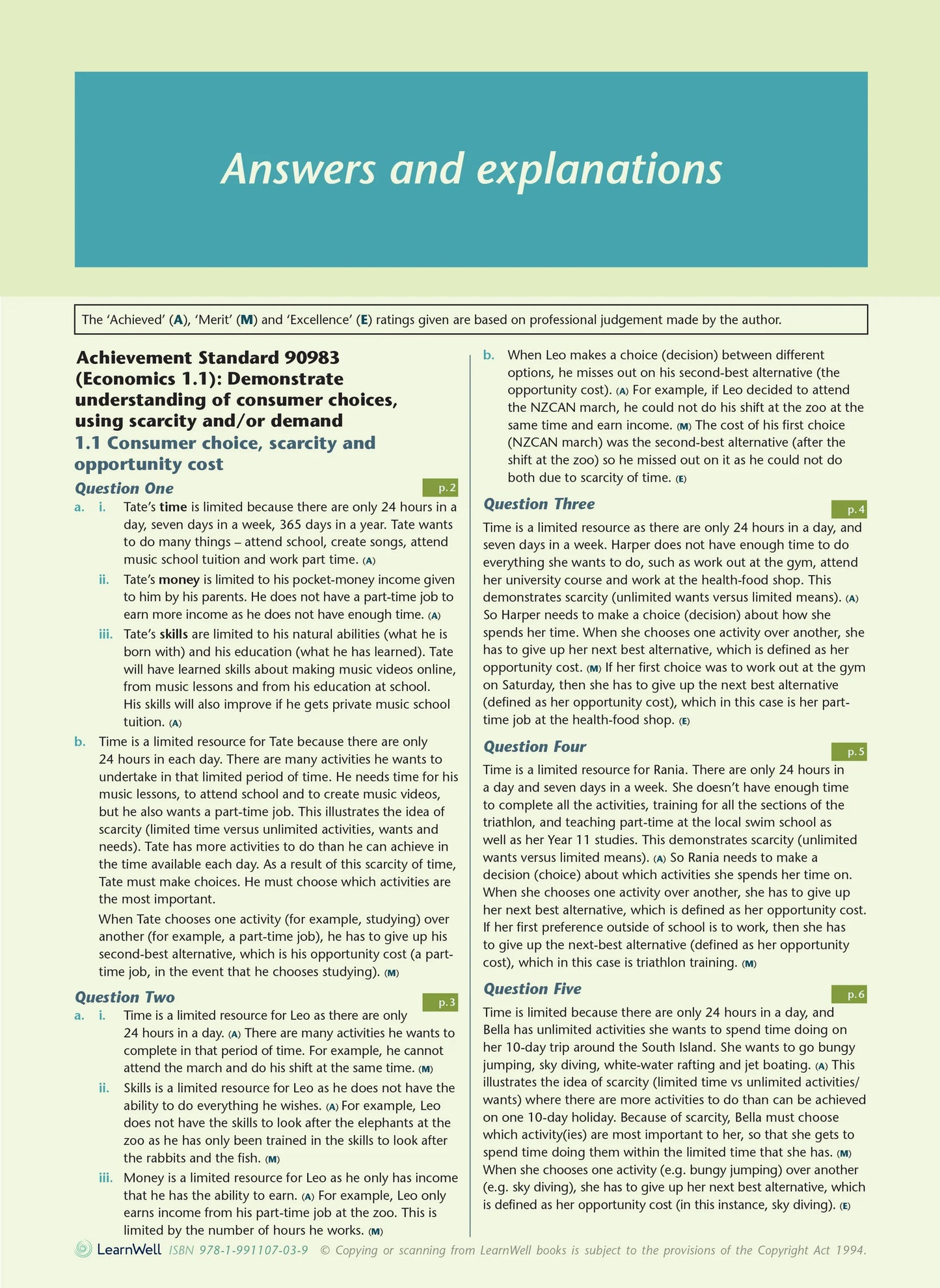 Learnwell Level 1 Economics AME Workbook – NCEA Study Guide NZ