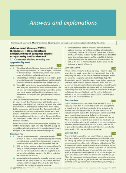 Learnwell Level 1 Economics AME Workbook – NCEA Study Guide NZ
