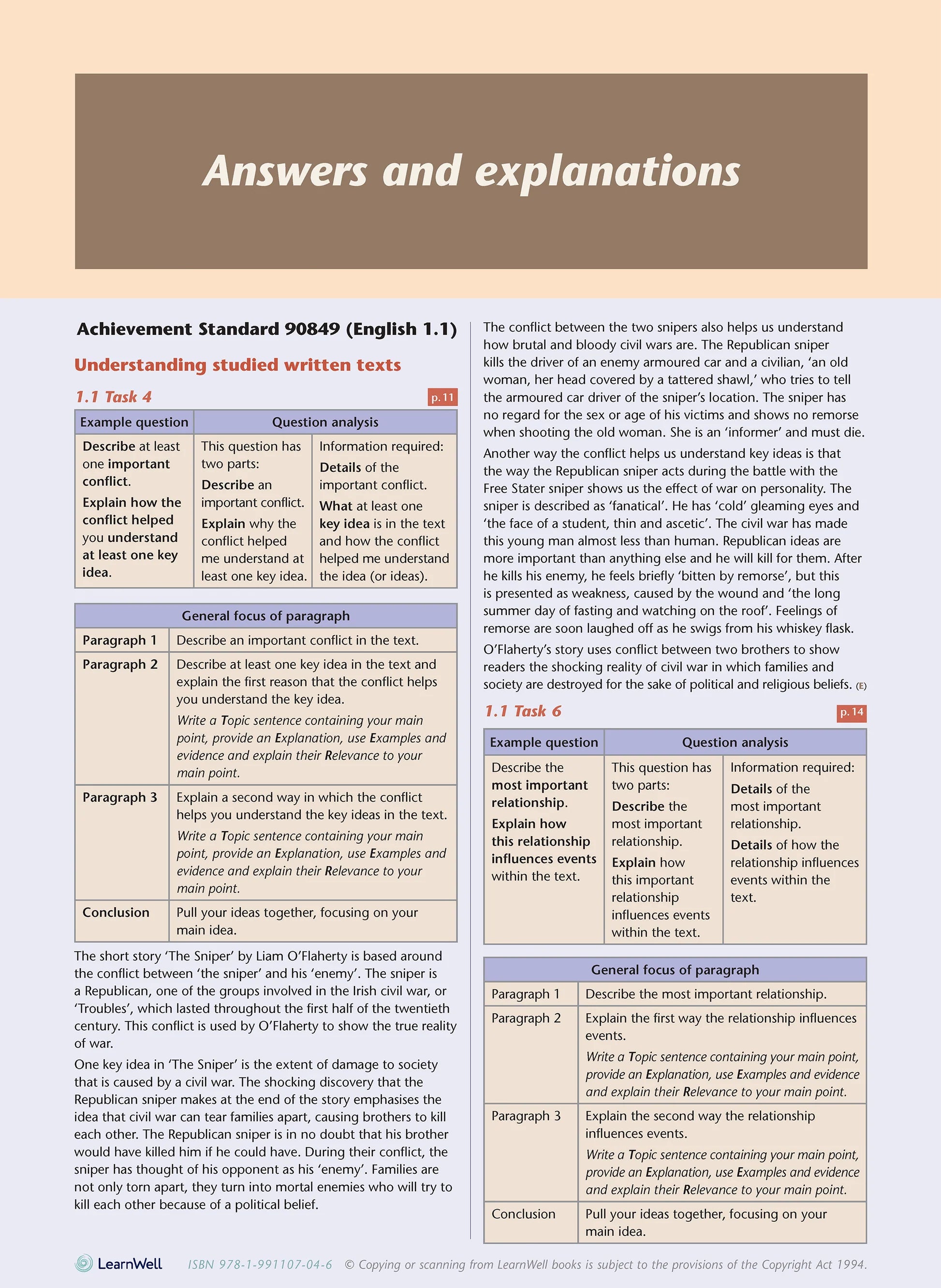 Learnwell Level 1 English AME Workbook – NCEA Revision NZ