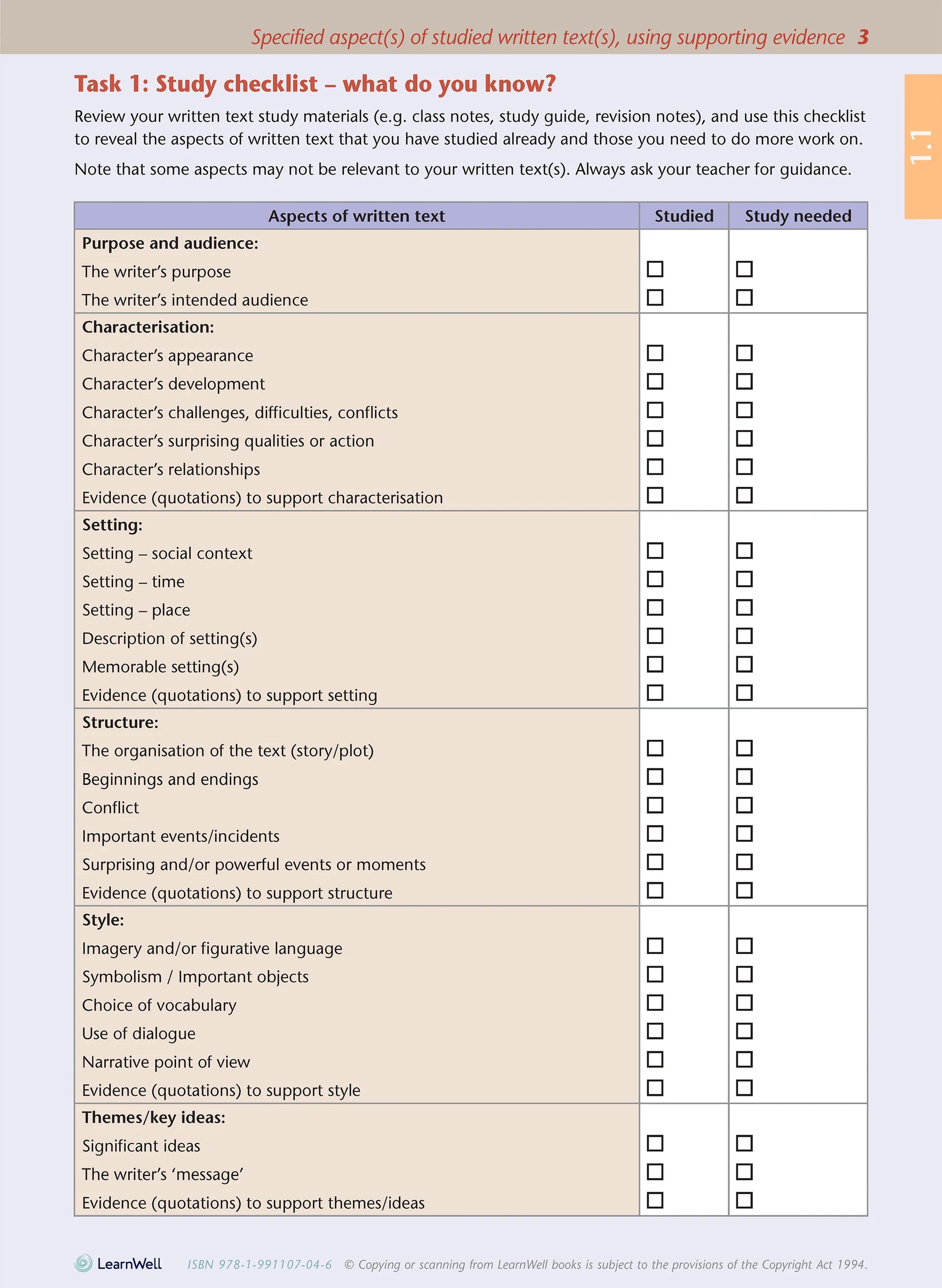 Learnwell Level 1 English AME Workbook – NCEA Revision NZ