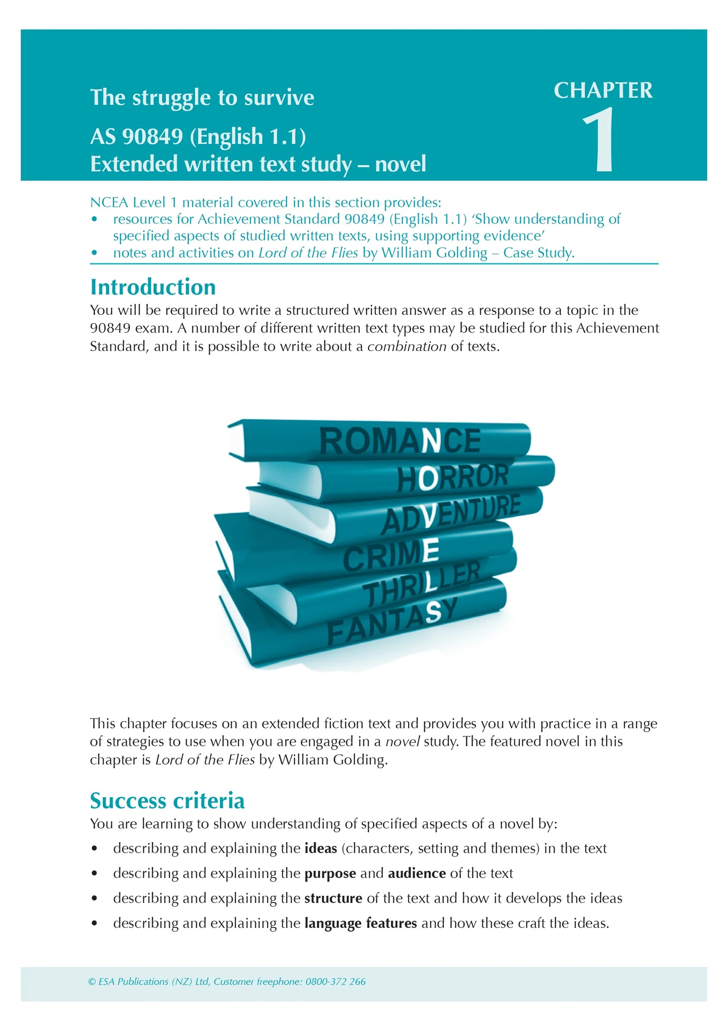 Learnwell Level 1 English ESA Study Guide | NCEA Level 1 English Standards 1.1–1.11