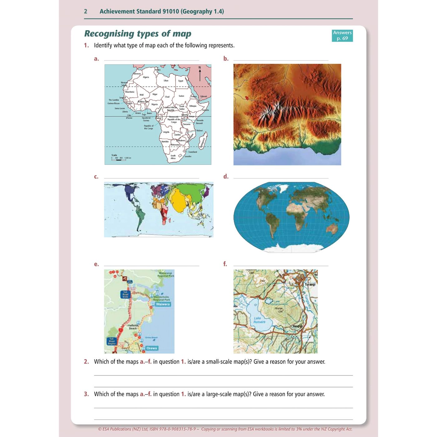 Learnwell Level 1 Geographic Skills 1.4 Learning Workbook for NCEA Geography Achievement Standard AS91010 by Jean McCann