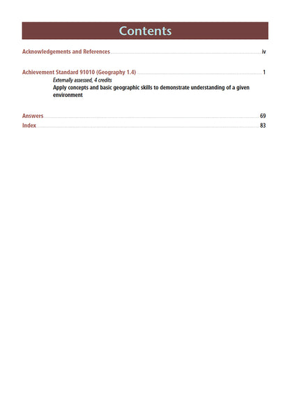 Learnwell Level 1 Geographic Skills 1.4 Learning Workbook for NCEA Geography Achievement Standard AS91010 by Jean McCann