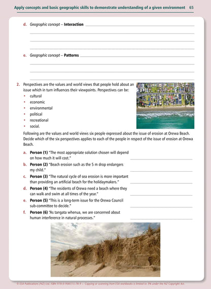Learnwell Level 1 Geographic Skills 1.4 Learning Workbook for NCEA Geography Achievement Standard AS91010 by Jean McCann