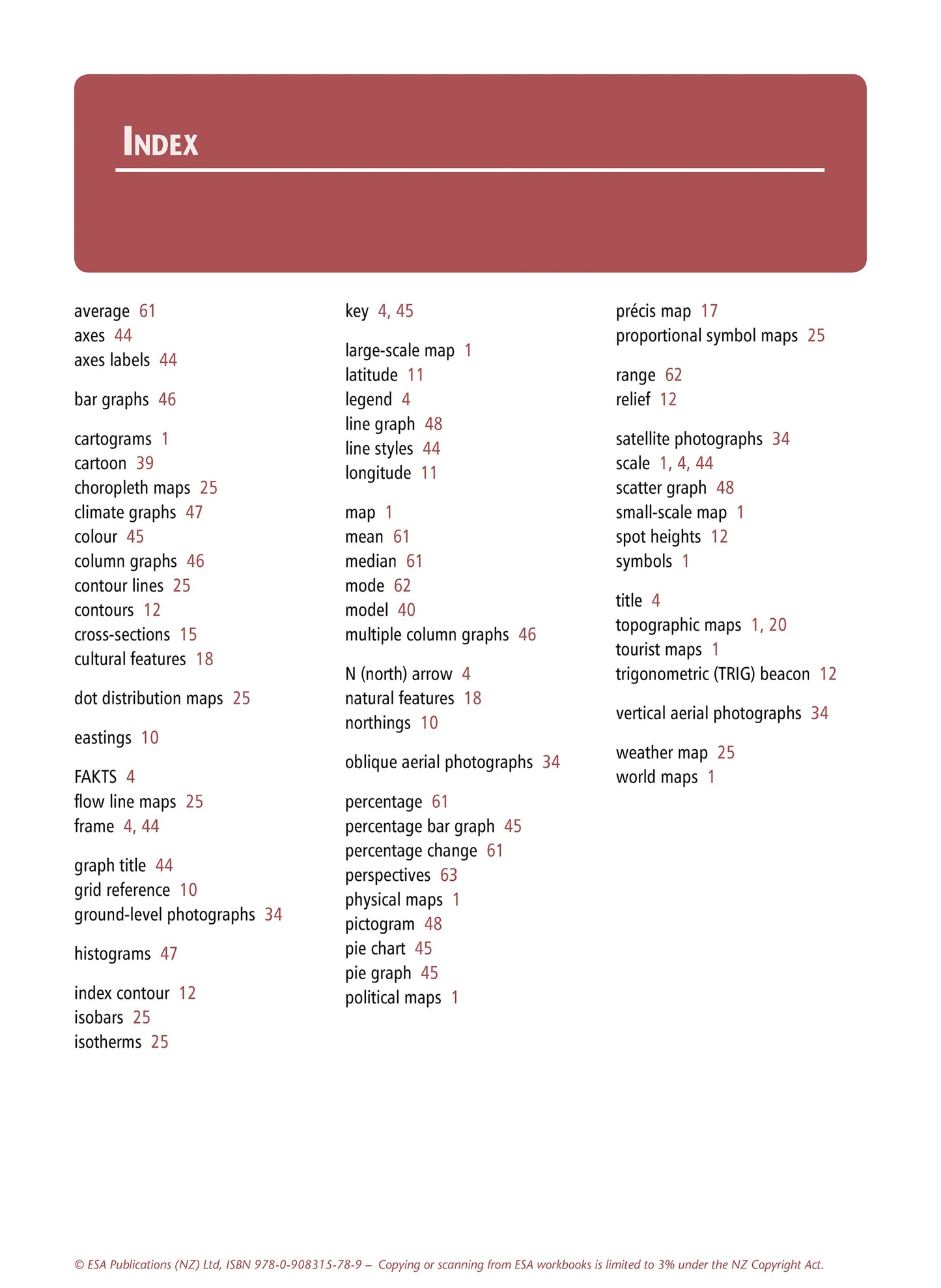 Learnwell Level 1 Geographic Skills 1.4 Learning Workbook for NCEA Geography Achievement Standard AS91010 by Jean McCann