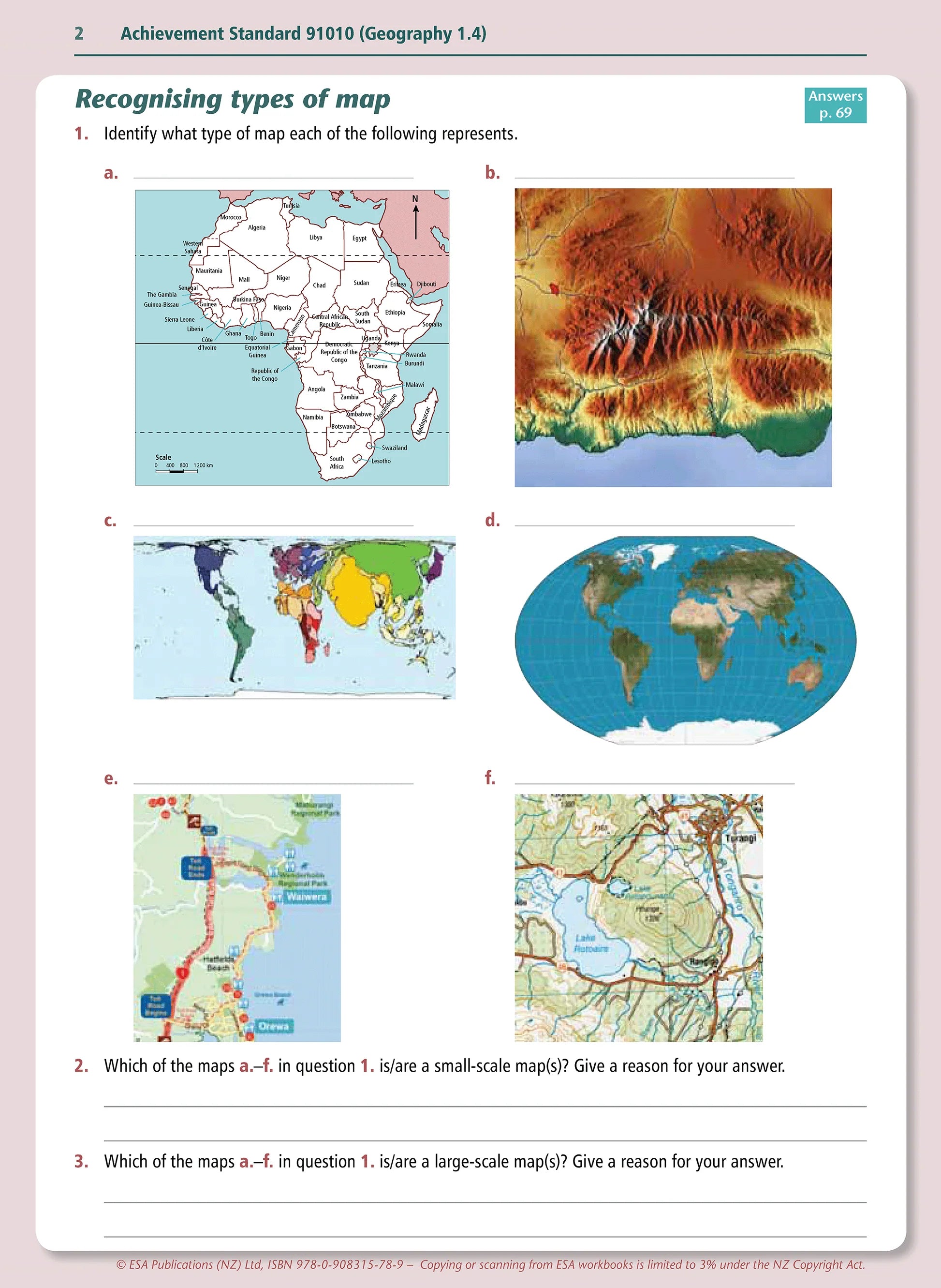 Learnwell Level 1 Geographic Skills 1.4 Learning Workbook for NCEA Geography Achievement Standard AS91010 by Jean McCann