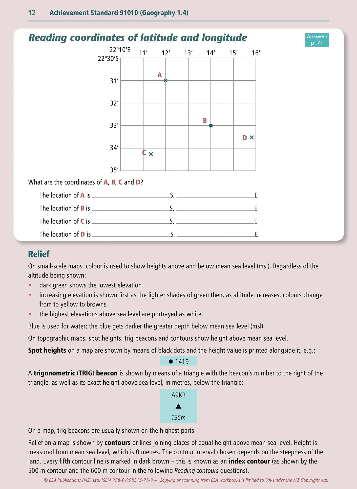 Learnwell Level 1 Geographic Skills 1.4 Learning Workbook for NCEA Geography Achievement Standard AS91010 by Jean McCann