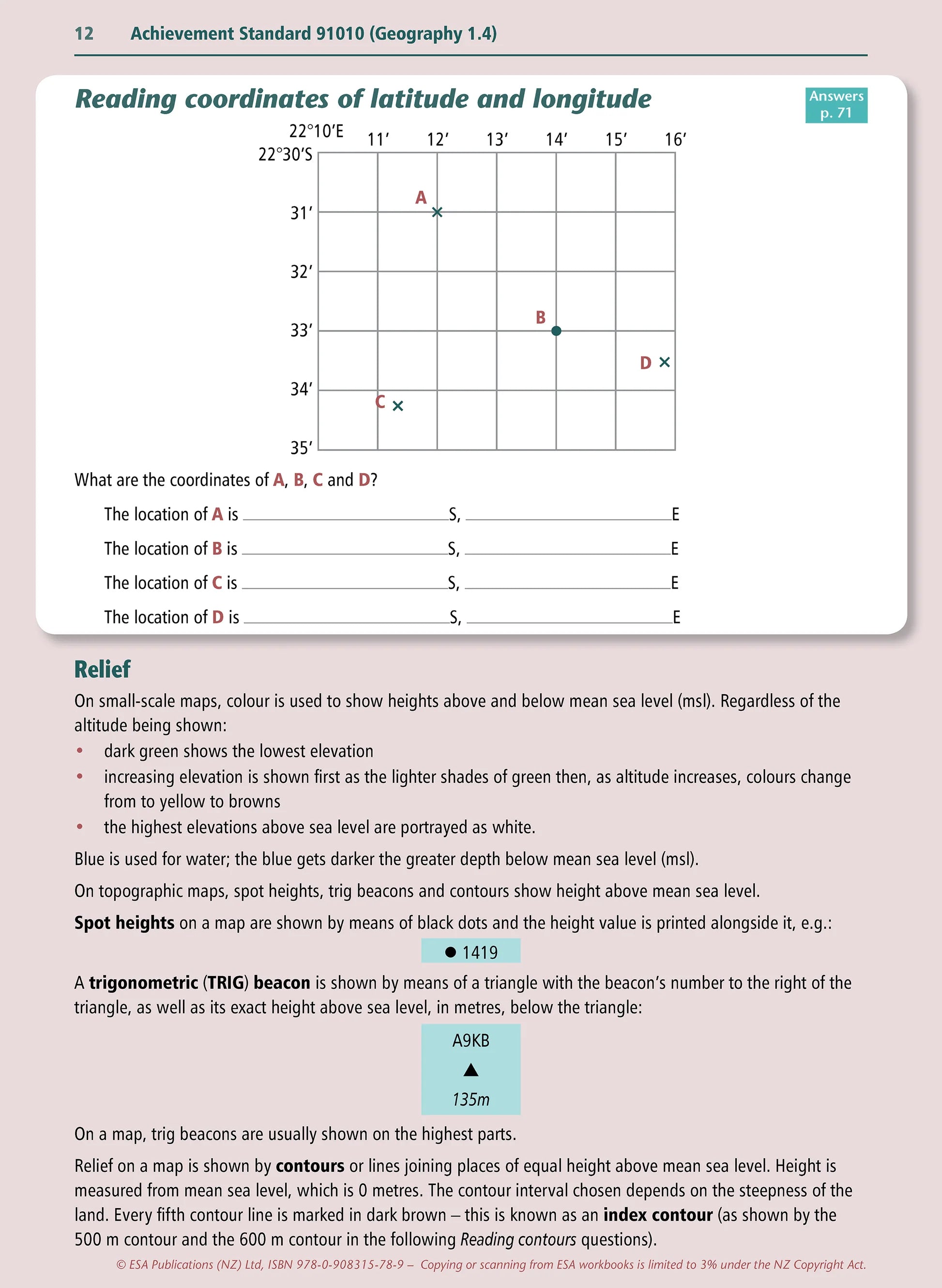 Learnwell Level 1 Geographic Skills 1.4 Learning Workbook for NCEA Geography Achievement Standard AS91010 by Jean McCann