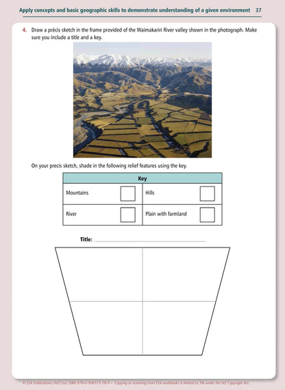 Learnwell Level 1 Geographic Skills 1.4 Learning Workbook for NCEA Geography Achievement Standard AS91010 by Jean McCann