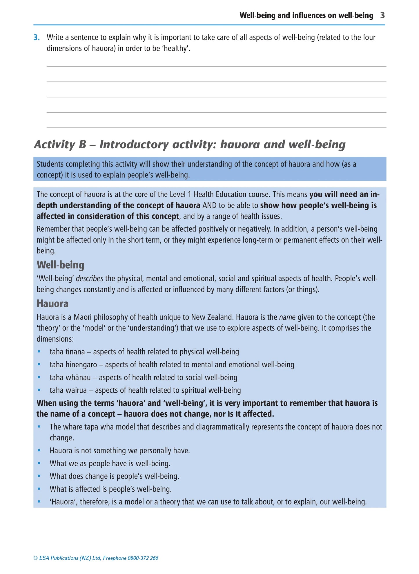 Learnwell Level 1 Health Education Learning Workbook covering NCEA Level 1 Achievement Standards 1.1 to 1.6 by Jenny Robertson and Rachael Dixon