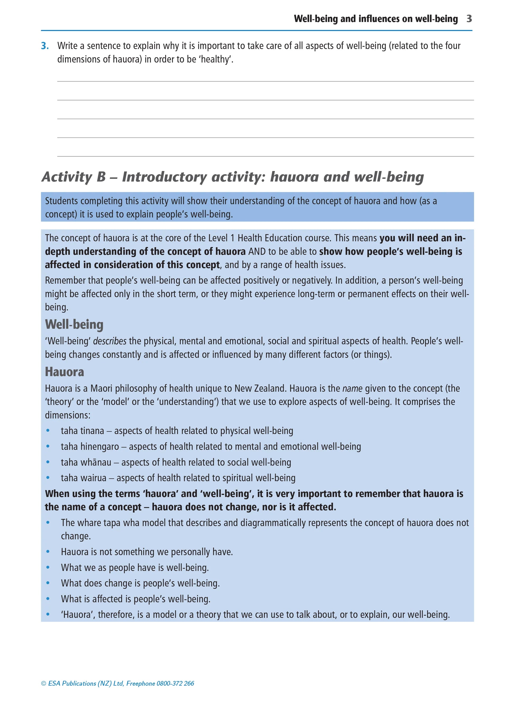 Learnwell Level 1 Health Education Learning Workbook covering NCEA Level 1 Achievement Standards 1.1 to 1.6 by Jenny Robertson and Rachael Dixon
