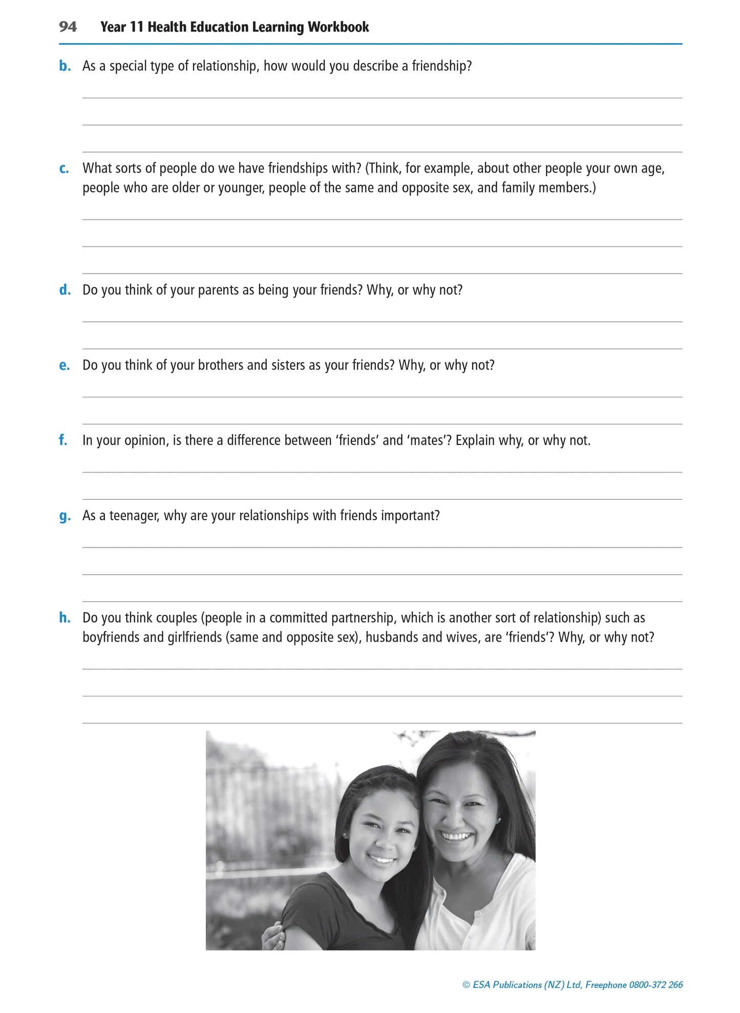 Learnwell Level 1 Health Education Learning Workbook covering NCEA Level 1 Achievement Standards 1.1 to 1.6 by Jenny Robertson and Rachael Dixon