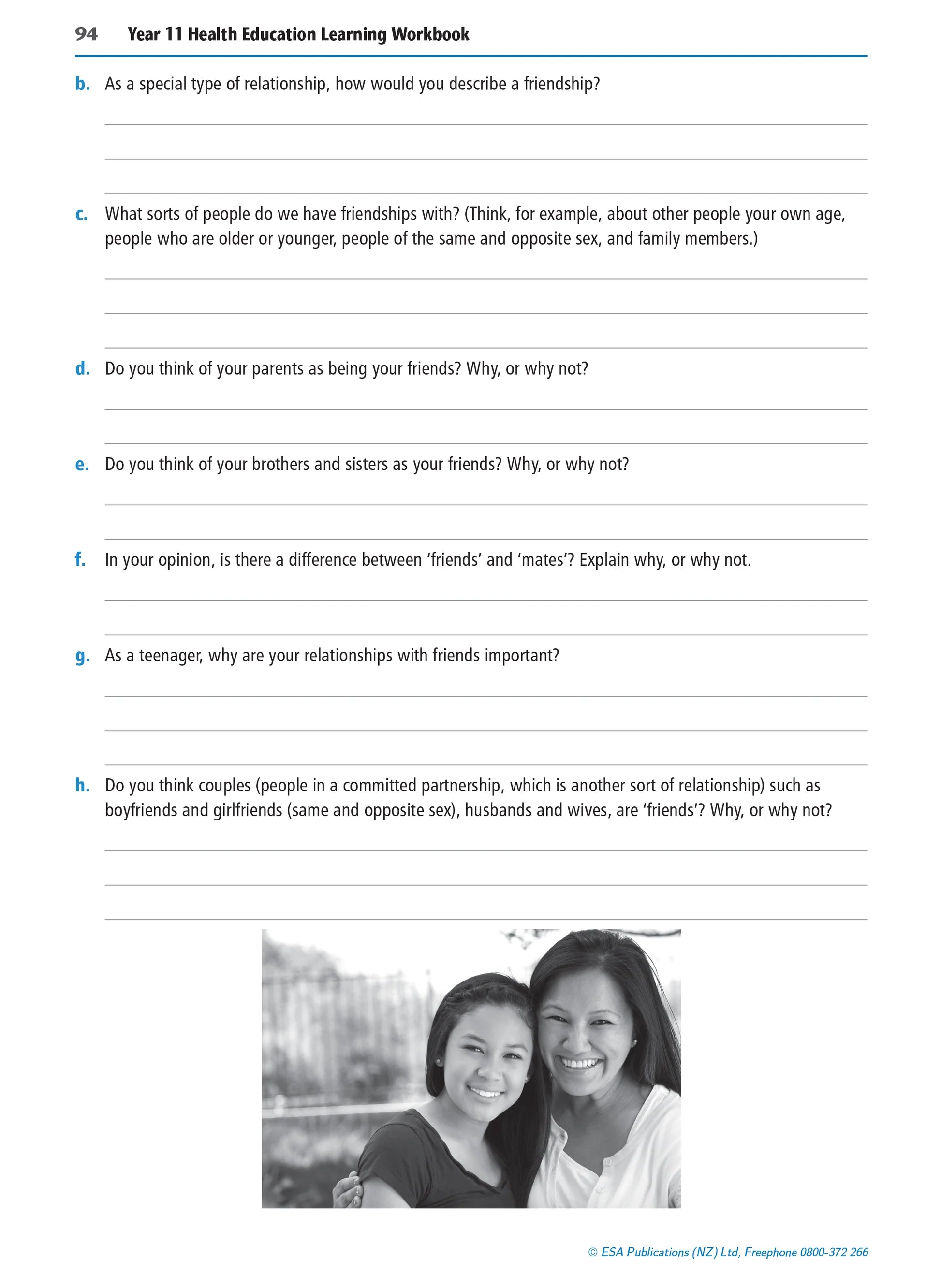 Learnwell Level 1 Health Education Learning Workbook covering NCEA Level 1 Achievement Standards 1.1 to 1.6 by Jenny Robertson and Rachael Dixon