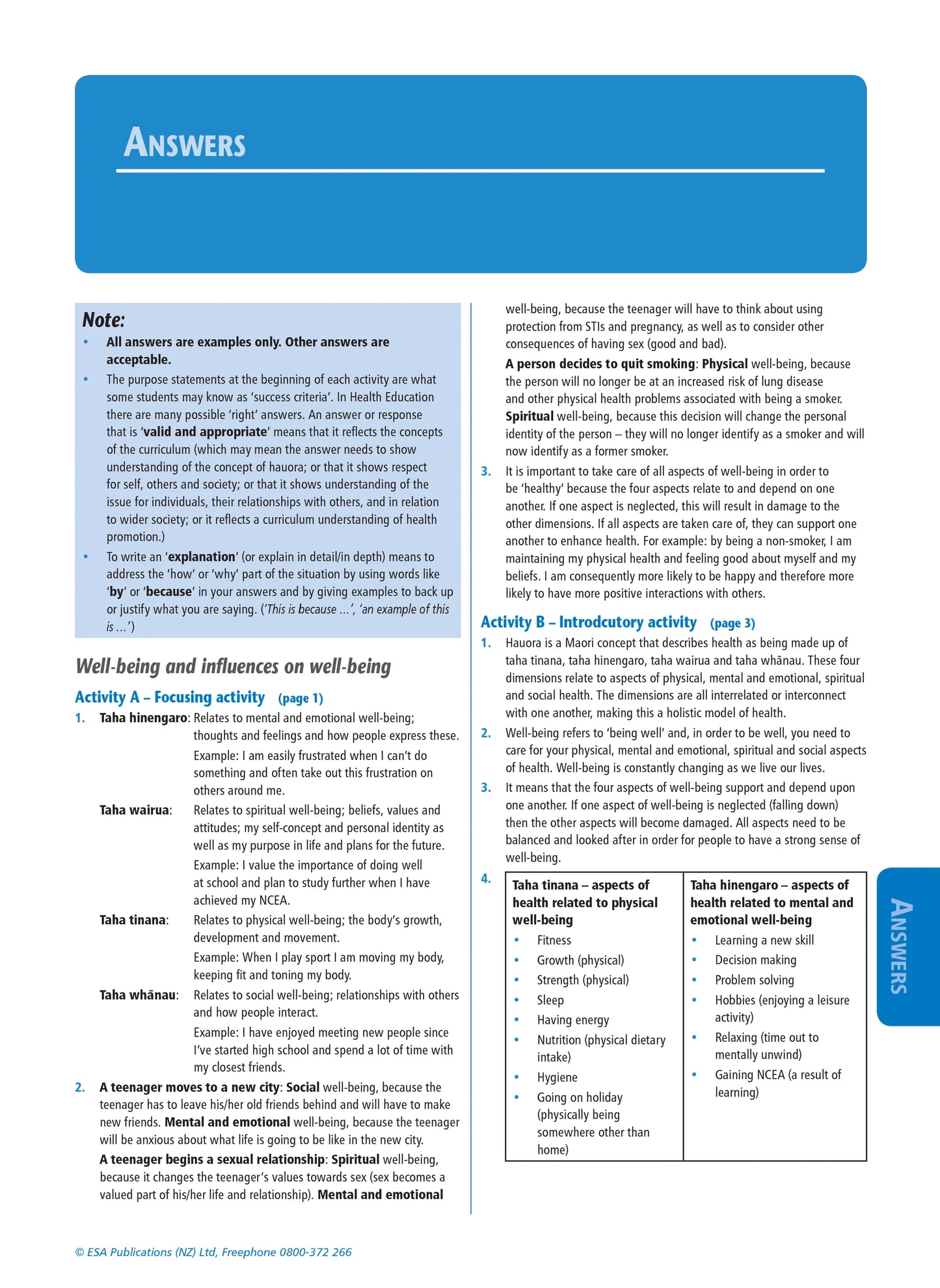 Learnwell Level 1 Health Education Learning Workbook covering NCEA Level 1 Achievement Standards 1.1 to 1.6 by Jenny Robertson and Rachael Dixon