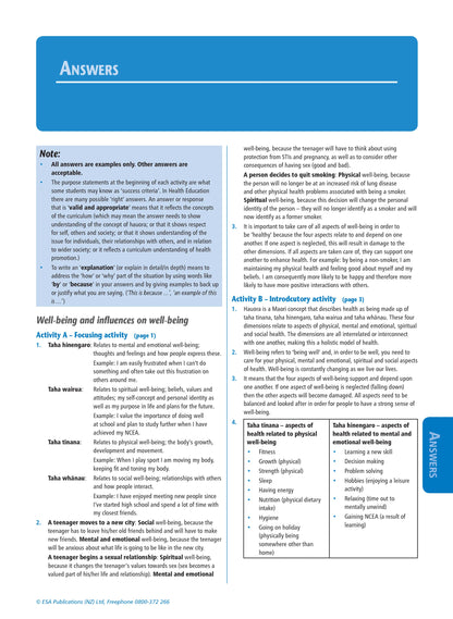 Learnwell Level 1 Health Education Learning Workbook covering NCEA Level 1 Achievement Standards 1.1 to 1.6 by Jenny Robertson and Rachael Dixon