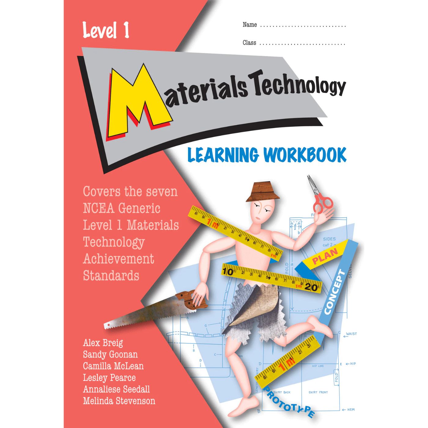 Learnwell Level 1 Materials Technology Learning Workbook for NCEA Level 1 covering Achievement Standards 1.1 to 1.6 and 1.10 with explanations, illustrations and activities with answers.