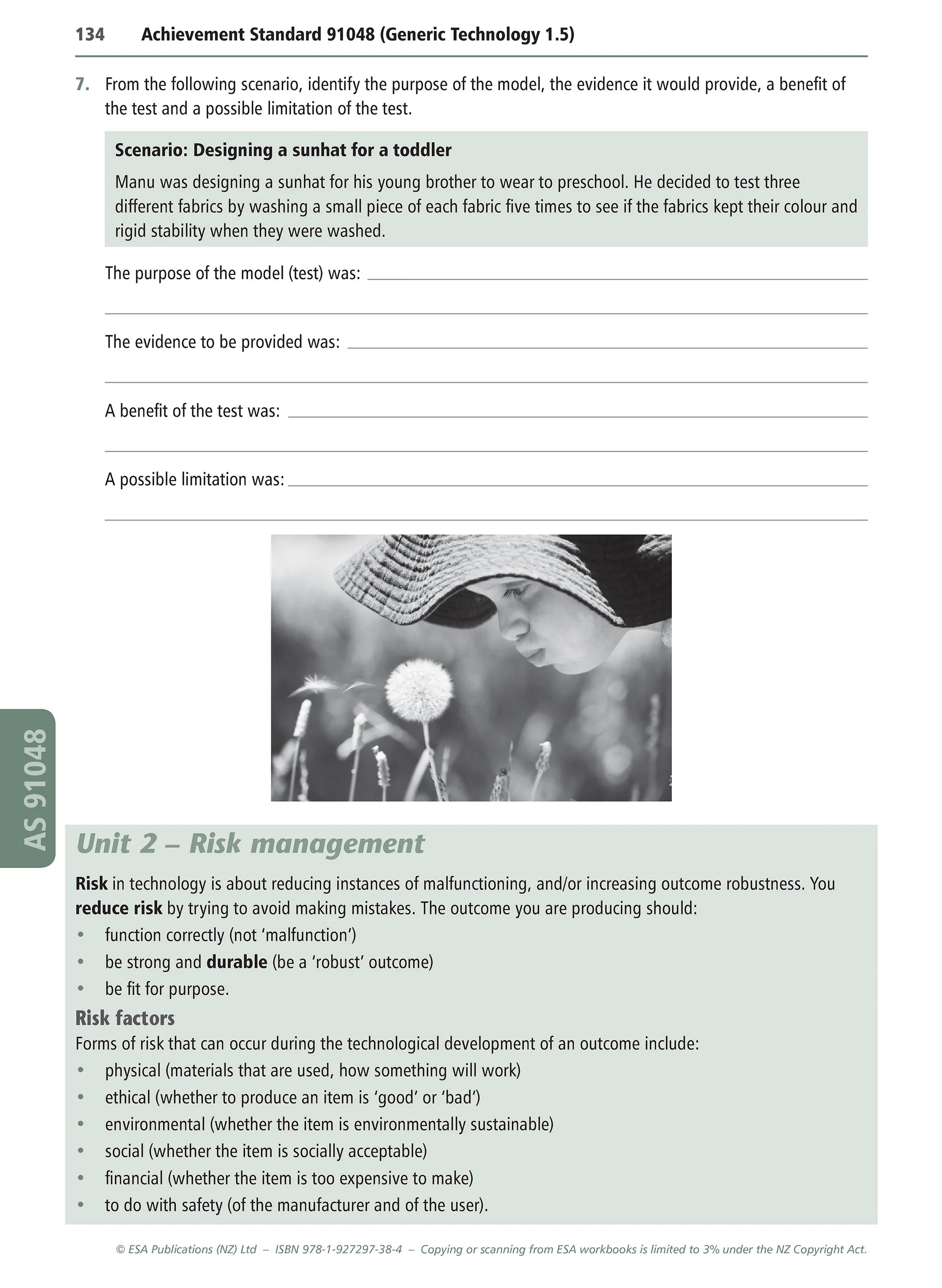 Learnwell Level 1 Materials Technology Learning Workbook for NCEA Level 1 covering Achievement Standards 1.1 to 1.6 and 1.10 with explanations, illustrations and activities with answers.