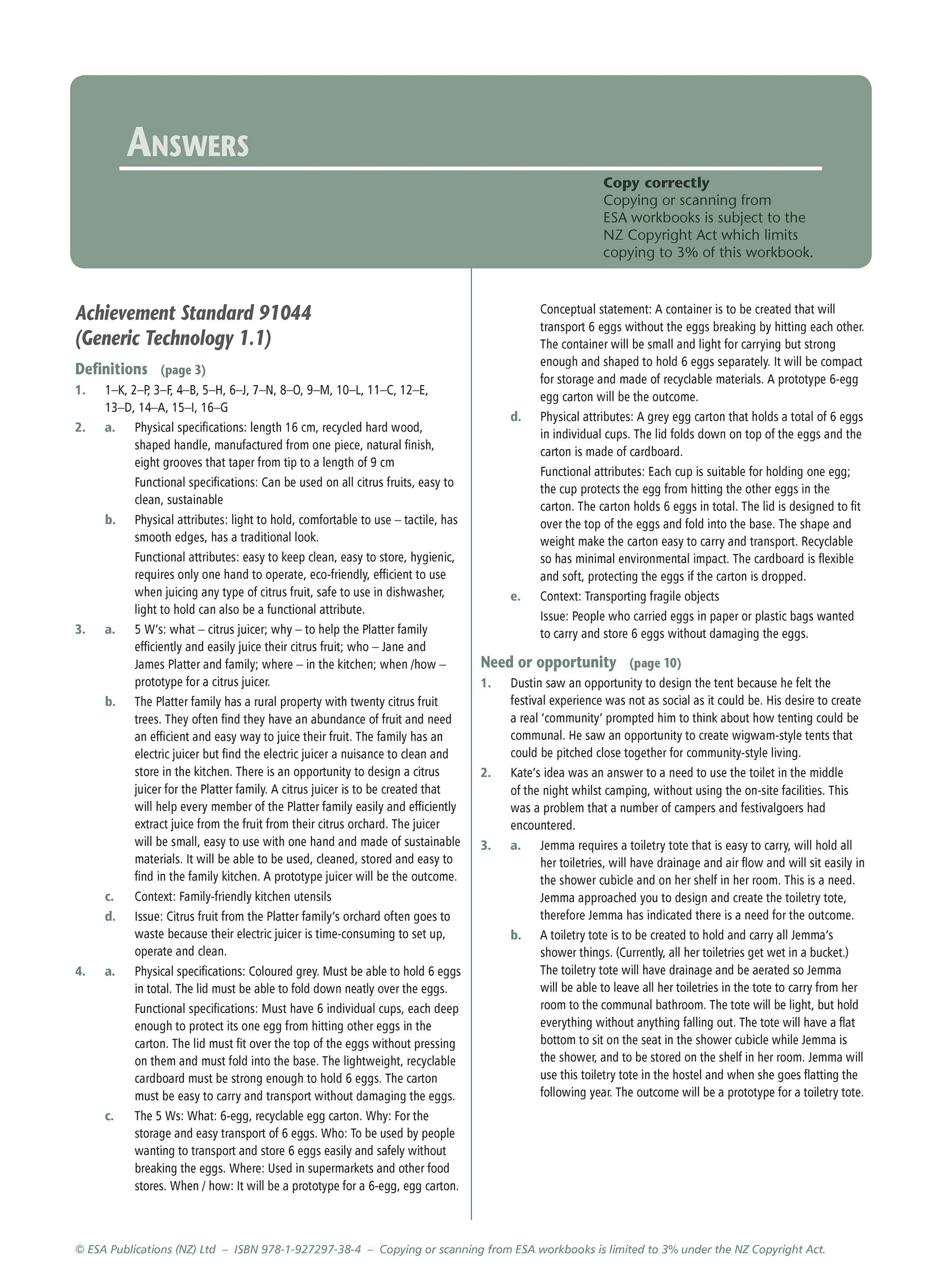 Learnwell Level 1 Materials Technology Learning Workbook for NCEA Level 1 covering Achievement Standards 1.1 to 1.6 and 1.10 with explanations, illustrations and activities with answers.