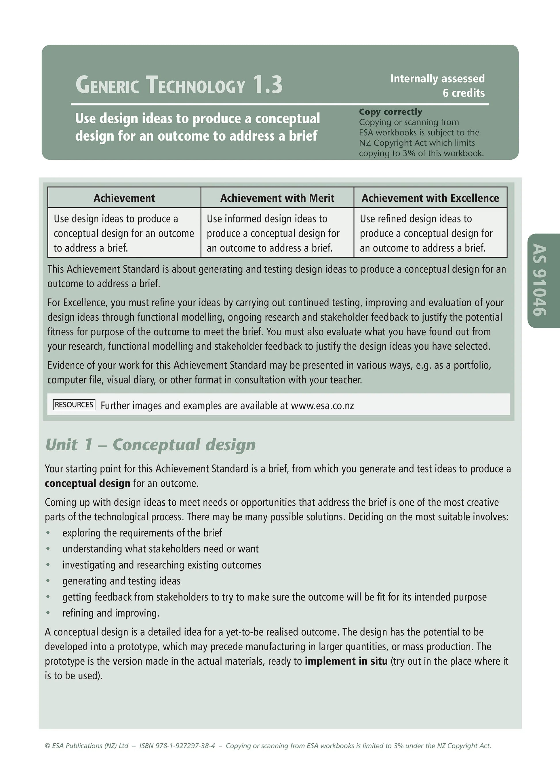 Learnwell Level 1 Materials Technology Learning Workbook for NCEA Level 1 covering Achievement Standards 1.1 to 1.6 and 1.10 with explanations, illustrations and activities with answers.