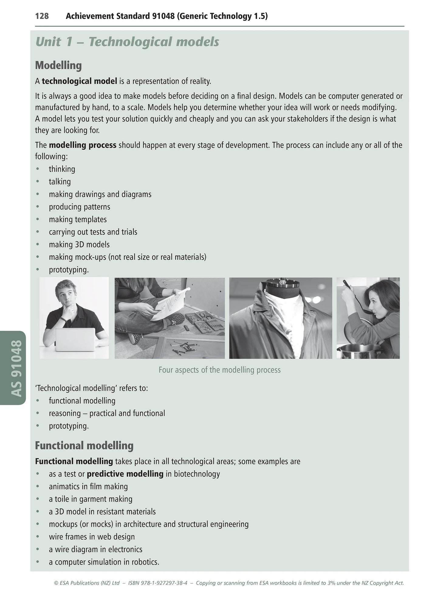 Learnwell Level 1 Materials Technology Learning Workbook for NCEA Level 1 covering Achievement Standards 1.1 to 1.6 and 1.10 with explanations, illustrations and activities with answers.