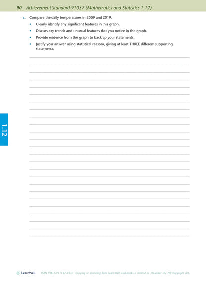 Learnwell Level 1 Maths & Stats AME Workbook – NCEA Revision NZ