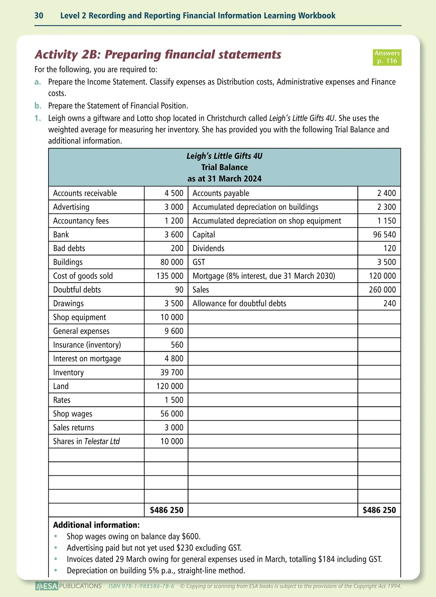 Learnwell Level 2 Accounting 2.3 Learning Workbook | NCEA