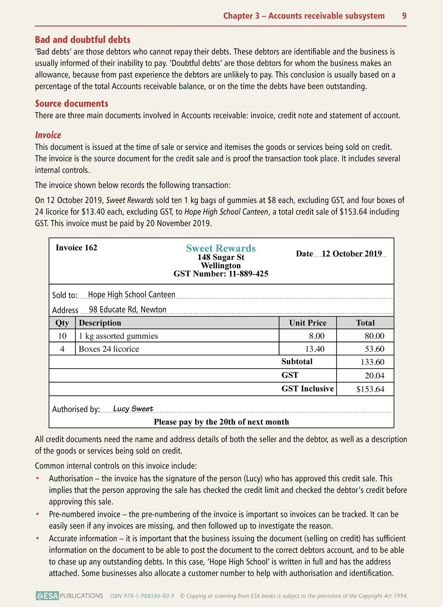 Learnwell Level 2 Accounts Receivable Subsystems 2.6 Workbook NCEA