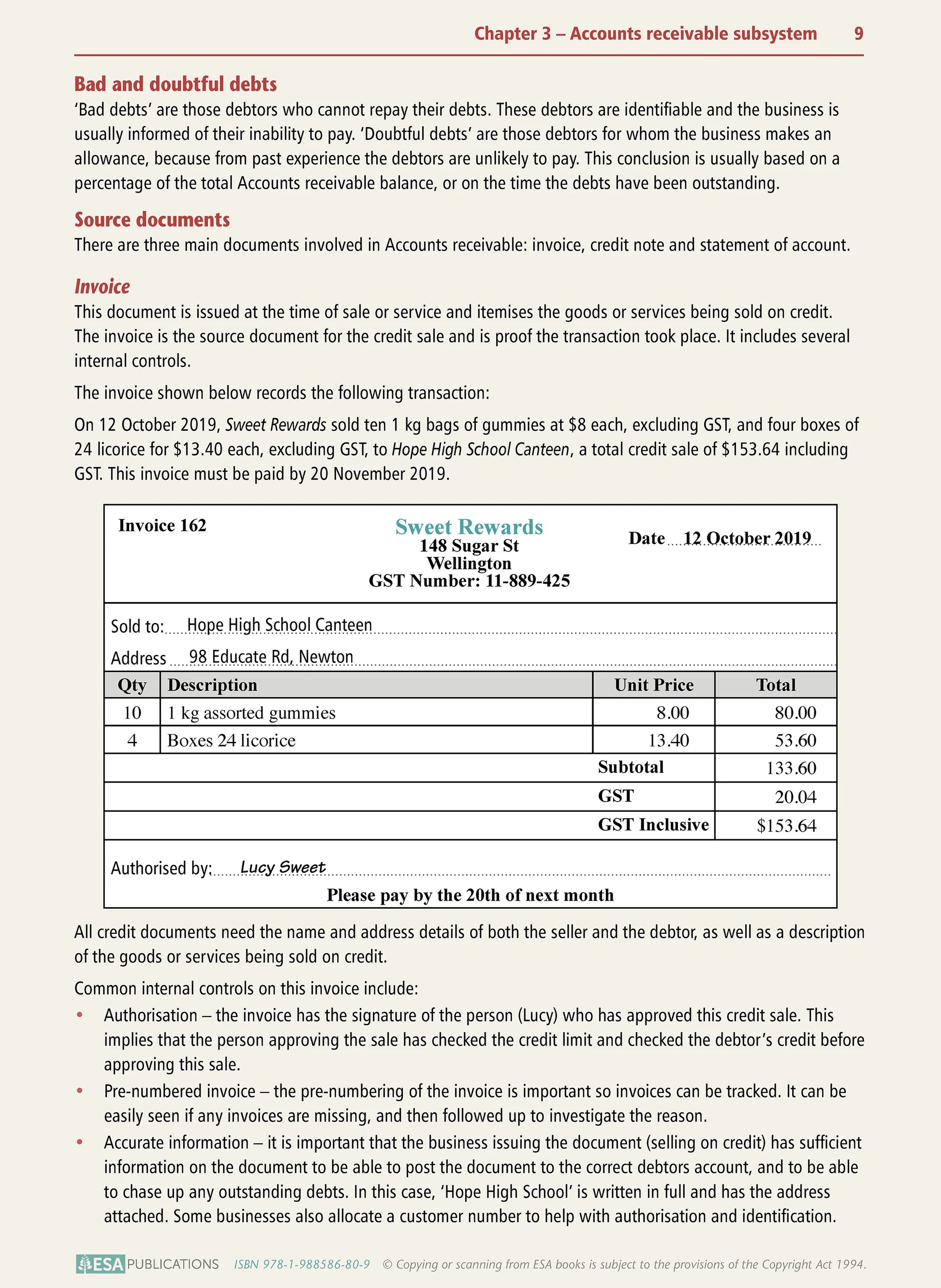 Learnwell Level 2 Accounts Receivable Subsystems 2.6 Workbook NCEA