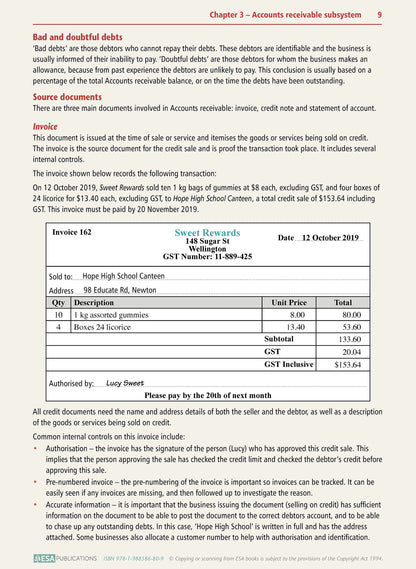 Learnwell Level 2 Accounts Receivable Subsystems 2.6 Workbook NCEA