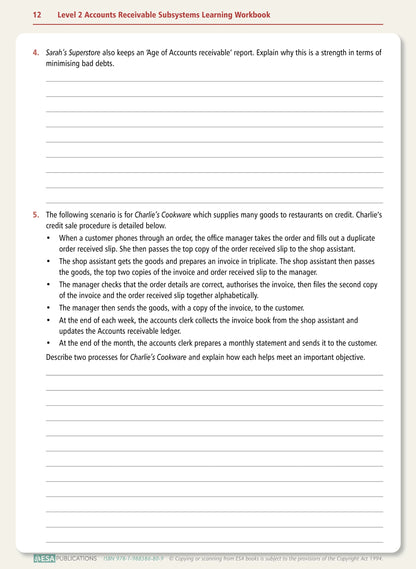 Learnwell Level 2 Accounts Receivable Subsystems 2.6 Workbook NCEA
