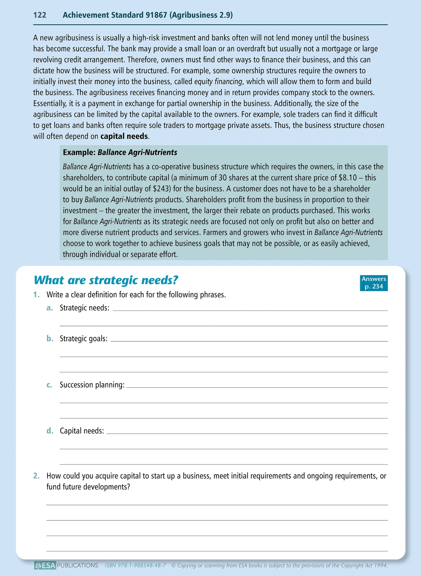 Learnwell Level 2 Agribusiness Learning Workbook | NCEA