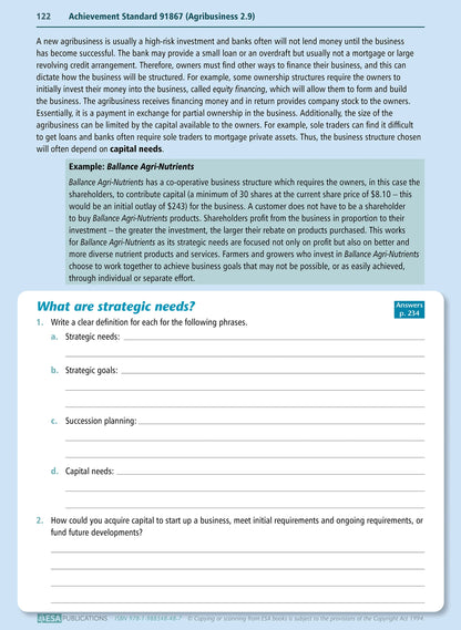 Learnwell Level 2 Agribusiness Learning Workbook | NCEA