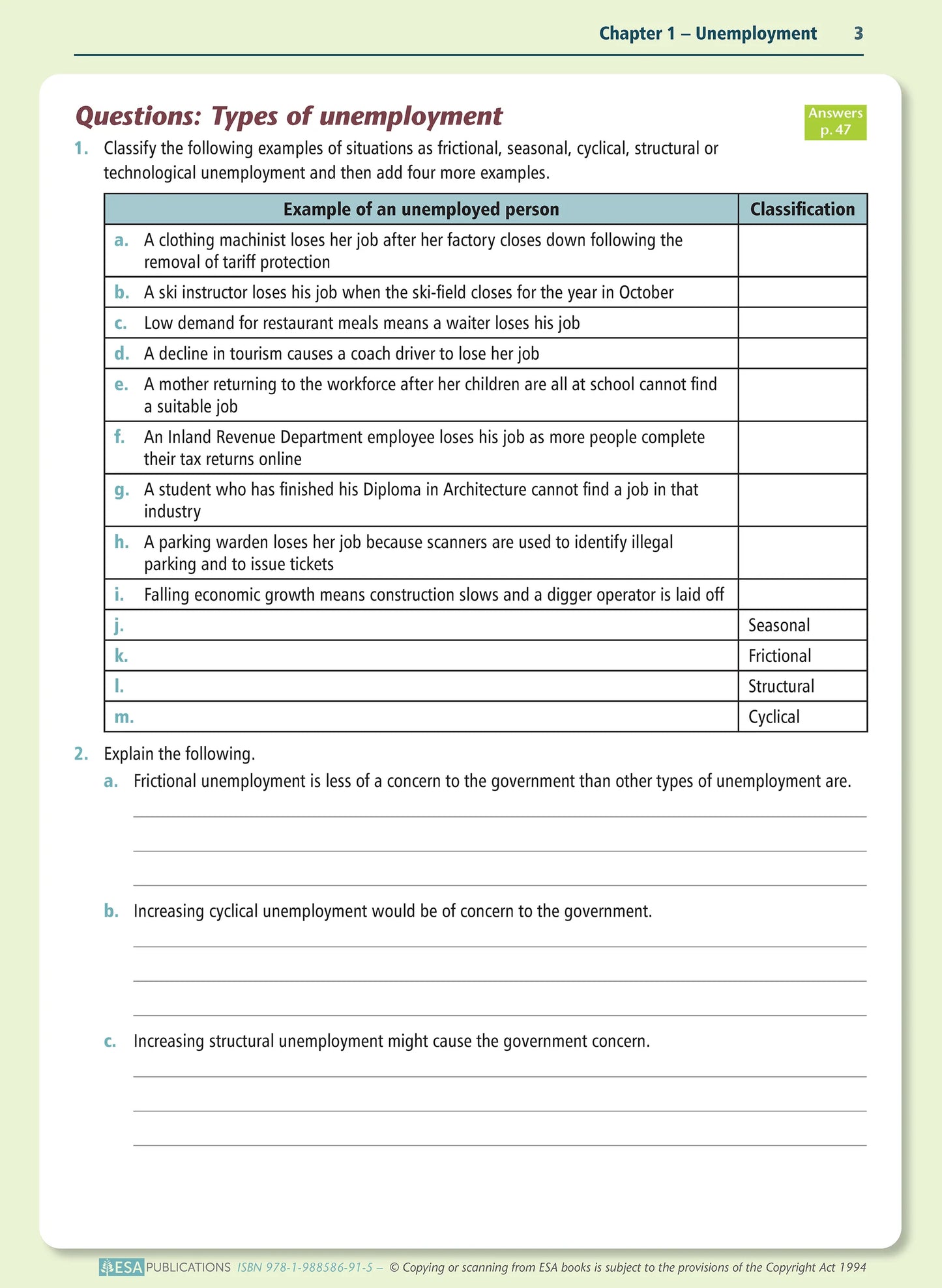 Learnwell Level 2 Analysing Unemployment 2.4 Workbook | NCEA Economics