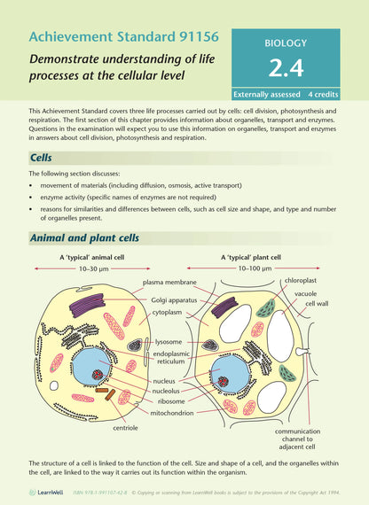 Learnwell Level 2 Biology AME Workbook – NCEA Study Guide
