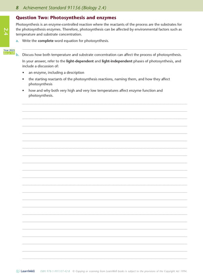 Learnwell Level 2 Biology AME Workbook – NCEA Study Guide