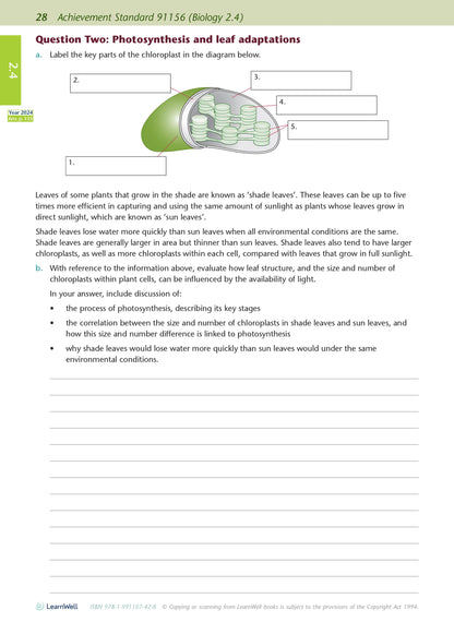 Learnwell Level 2 Biology AME Workbook – NCEA Study Guide
